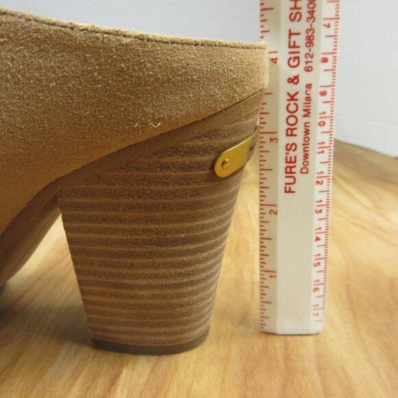 MICHAEL KORS Braden Closed Toe Mule Clog Shoes Womens Size 8.5 Cashew Suede NEW - Picture 7 of 12